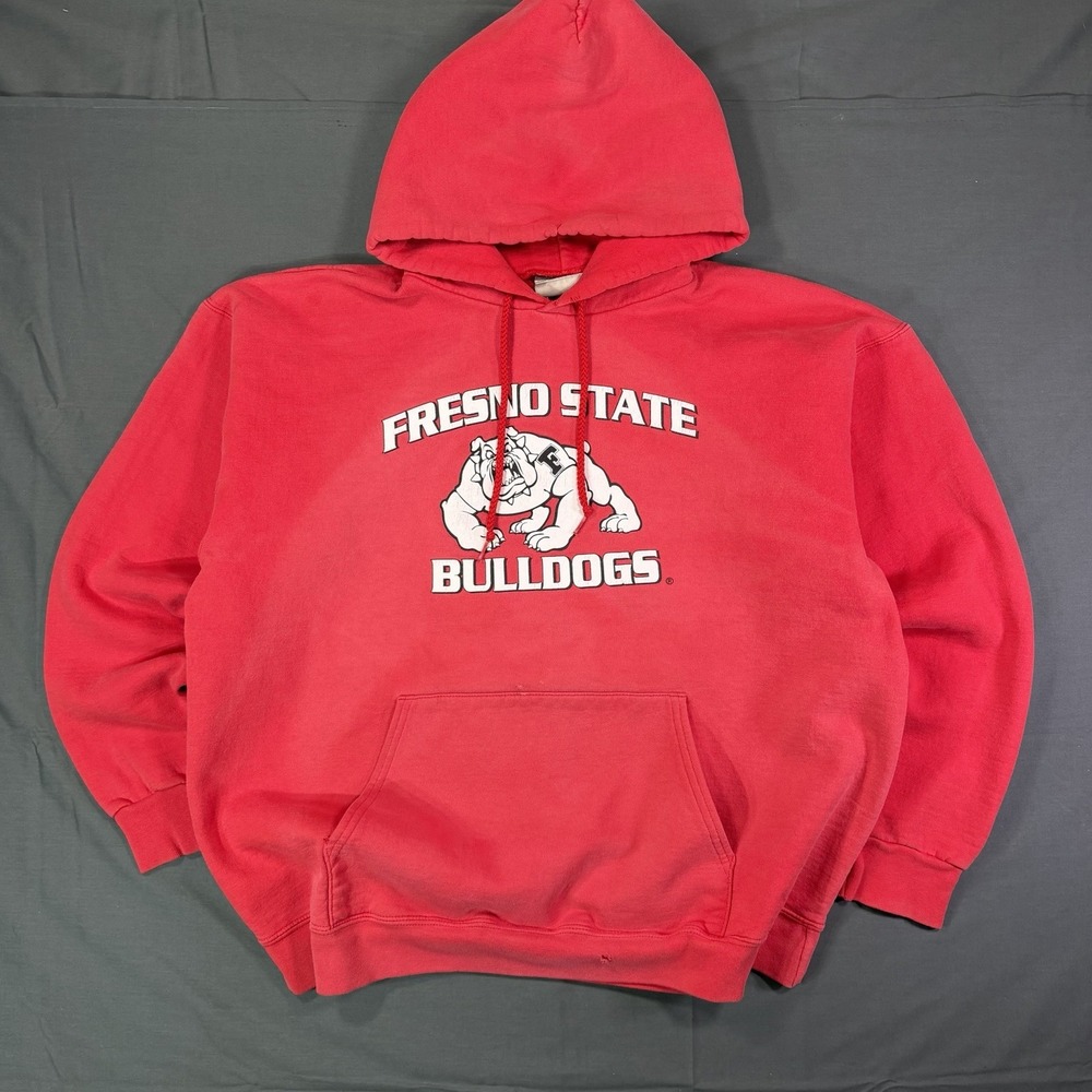 Vintage Fresno State Hoodie Super Faded Size Large 90s Heavyweight Essentials